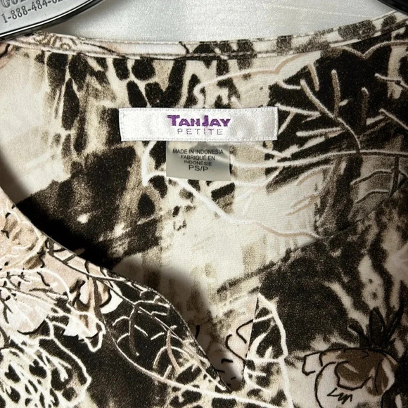 women blouse,abstract,oversized,loose fit ,floral,vtg,Sears,Tan Jay,event,career - Picture 3 of 14